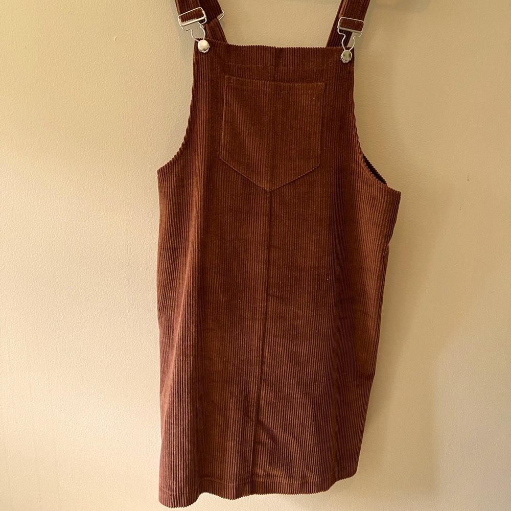 Small, unbranded, vintage style corduroy overalls dress